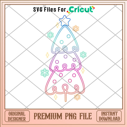 Christmas tree retro design png, christmas decorations png