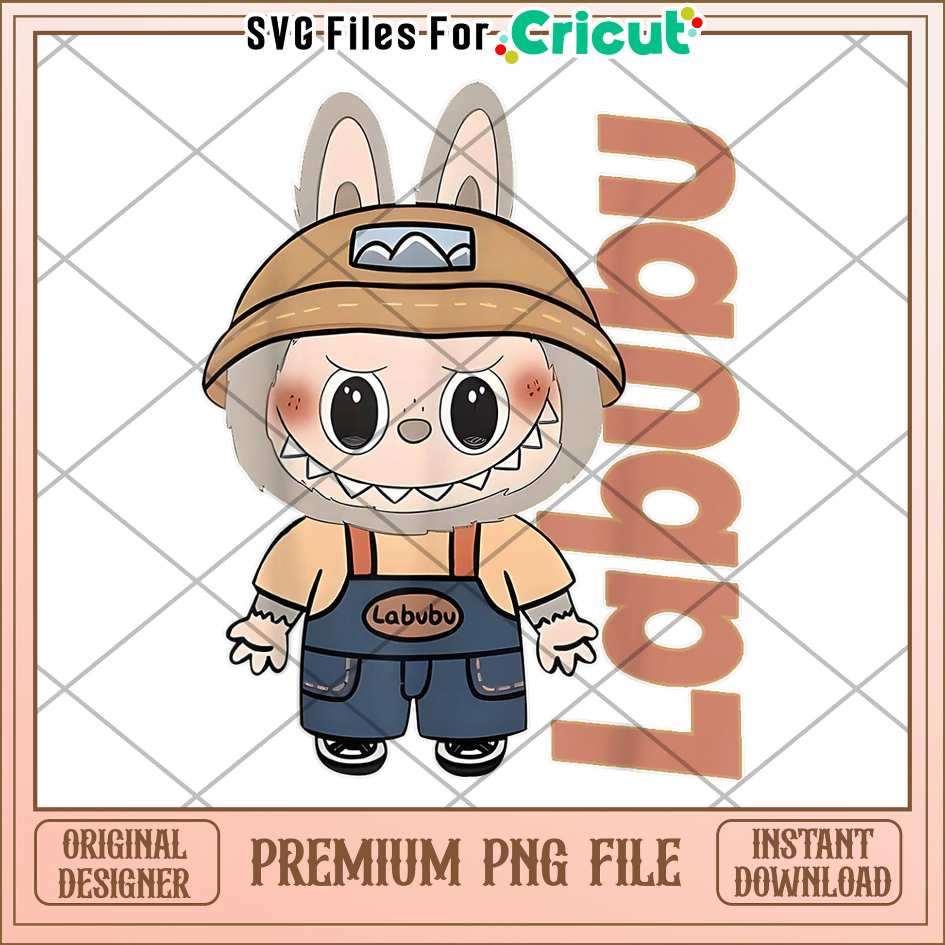 Chrysanthemum labubu cute design png, labubu monster png, popomart labubu png