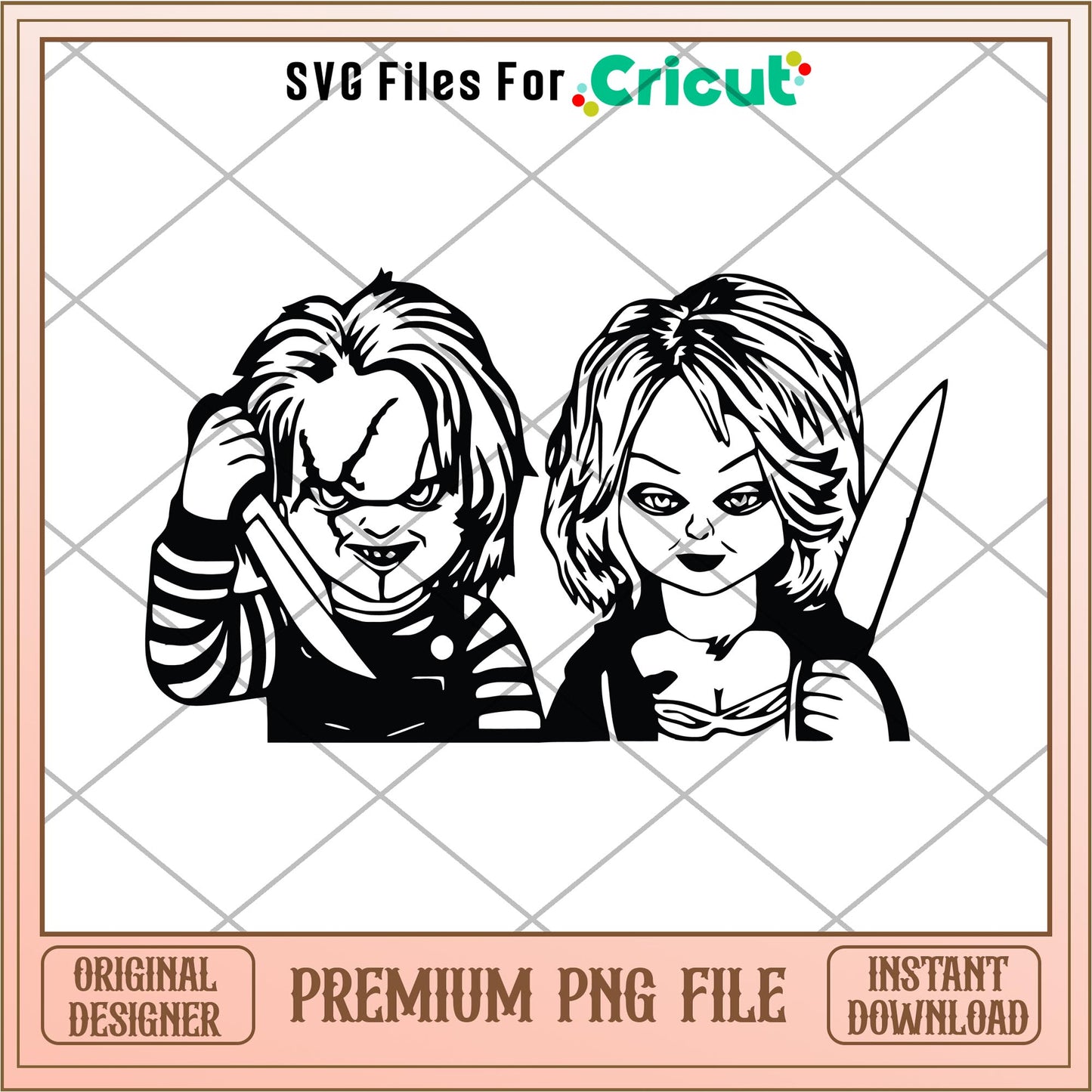 Chucky And Tiffany png, Horror characters png, digital download