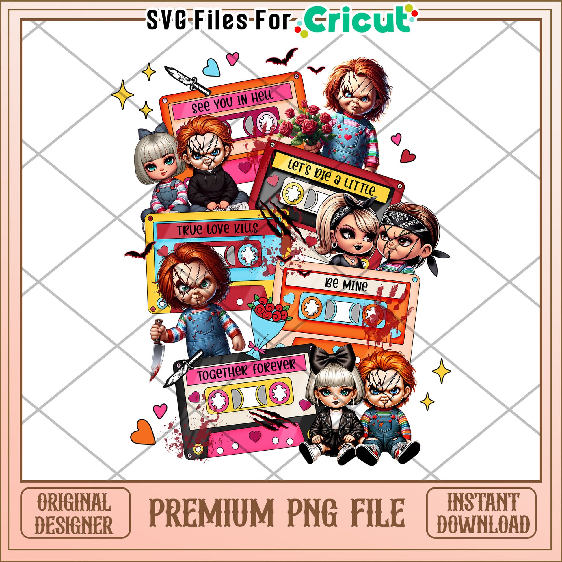 Chucky Cassette Tape PNG Sublimation