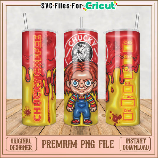 Chucky Coffee Tumbler PNG Design