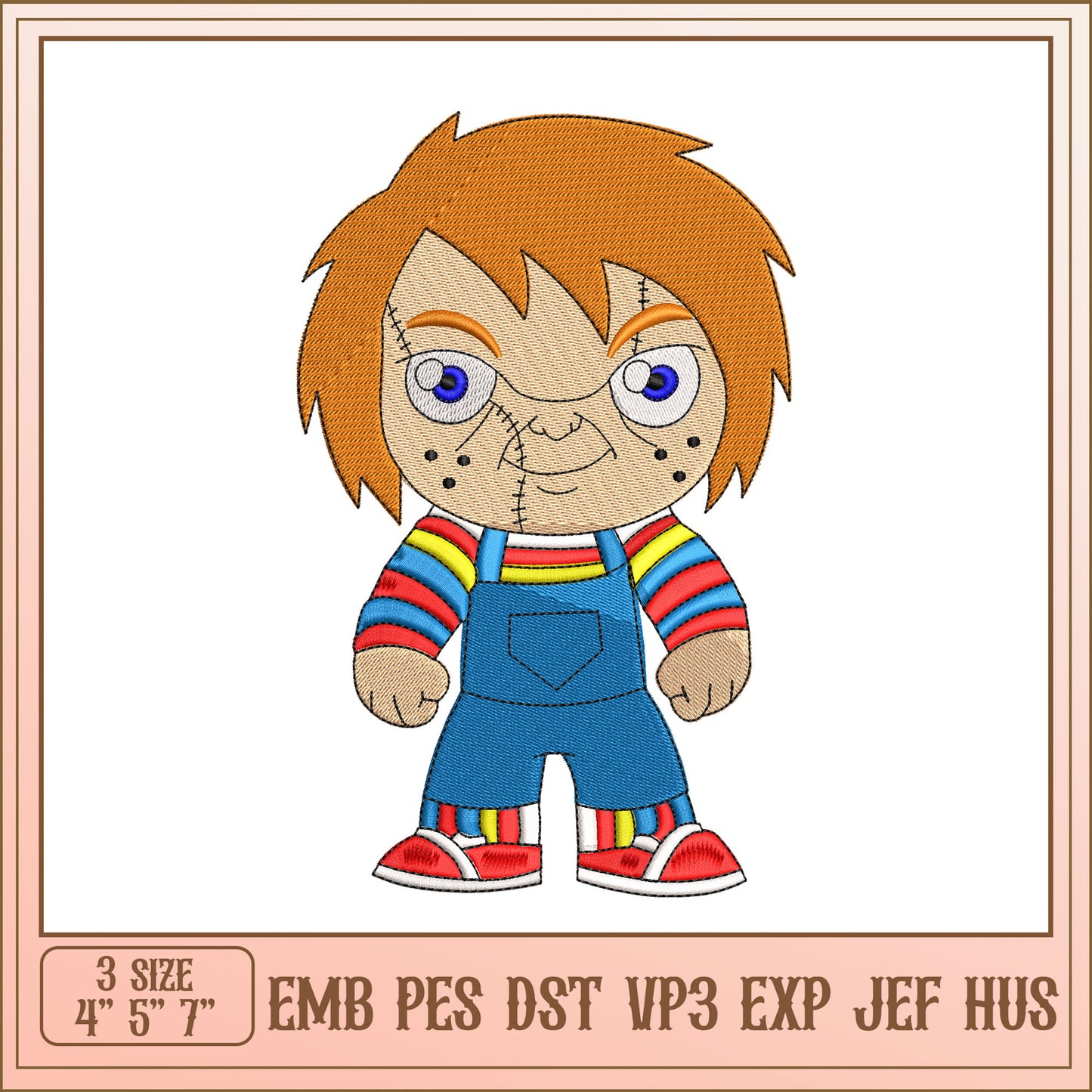 Chucky Embroidery Design 3 Sizes