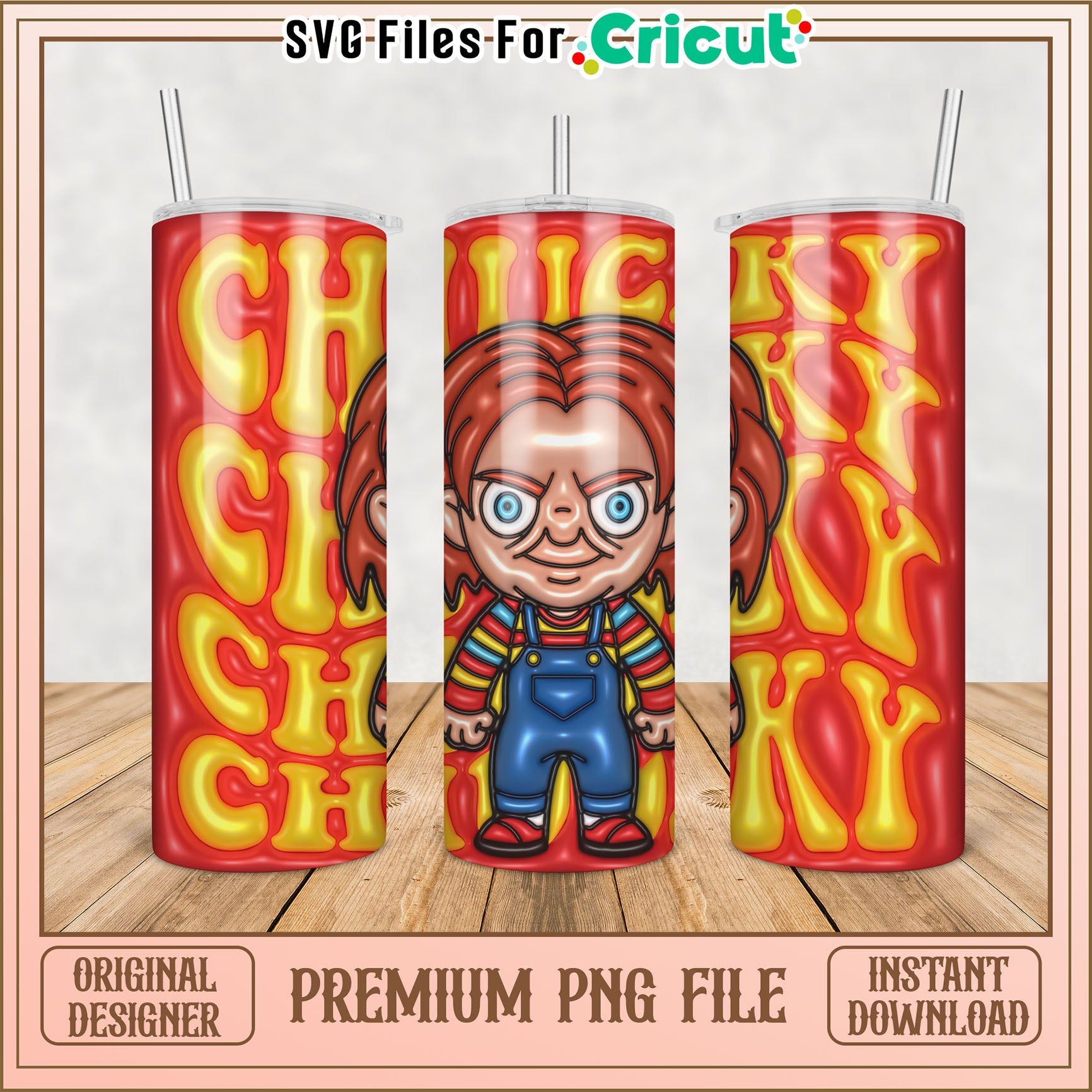 Chucky PNG Sublimation Skinny Tumbler