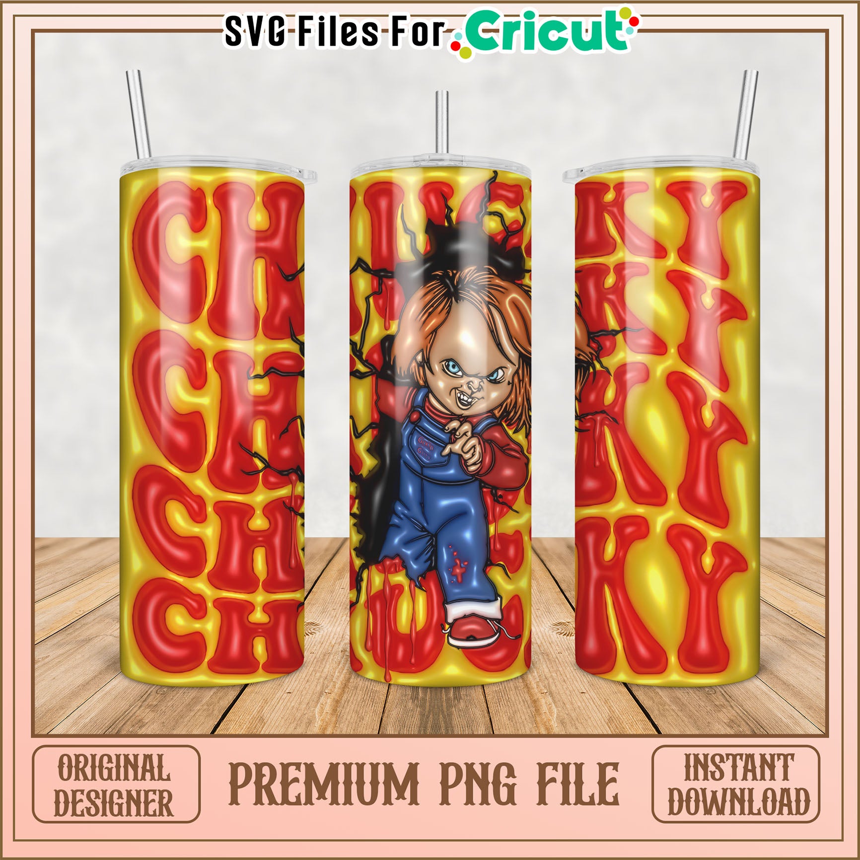 Chucky PNG Sublimation Tumbler Design