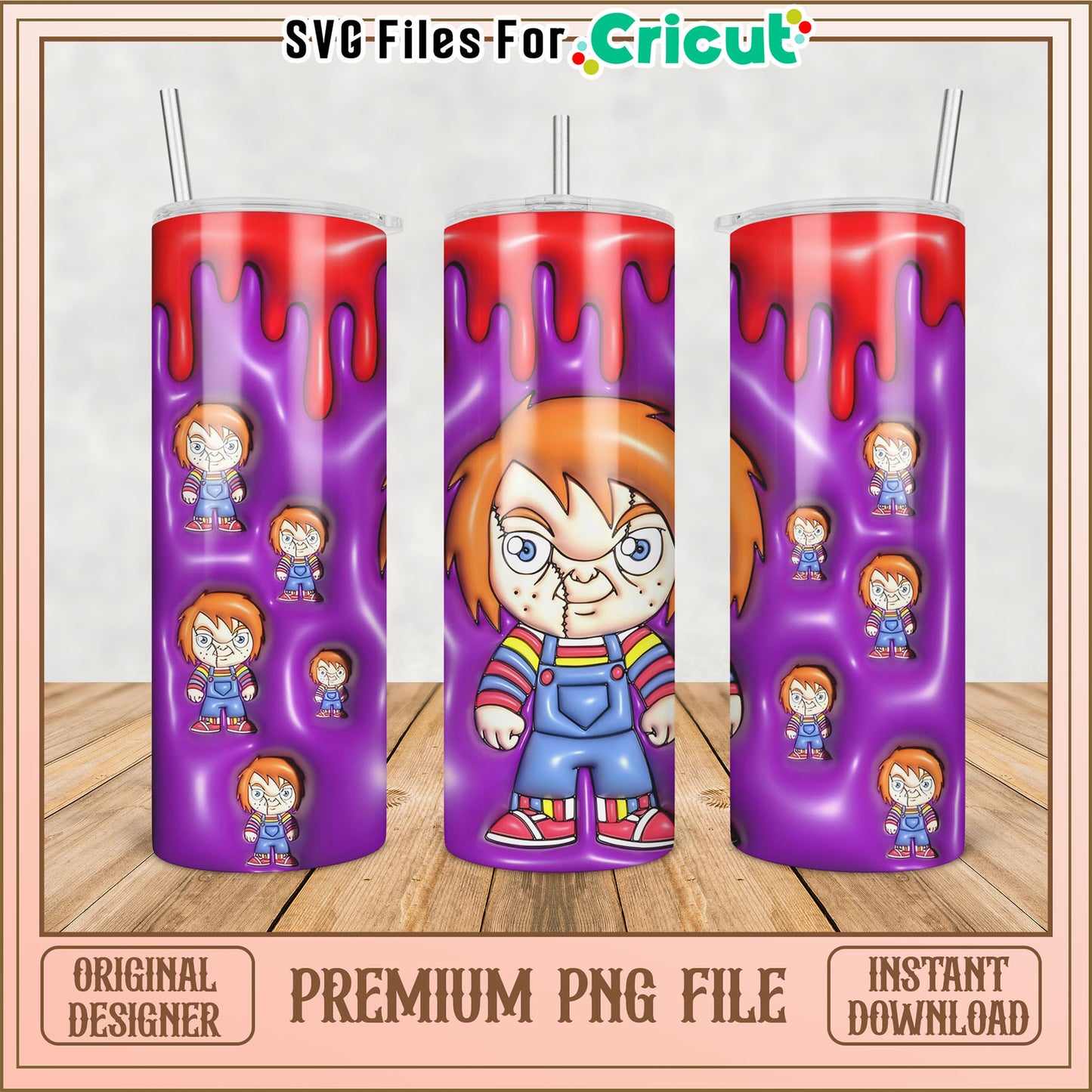 Chucky Tumbler PNG Design for Cricut Creative Projects Download