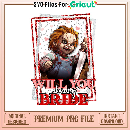 Chucky Valentines Day Bride PNG Sublimation
