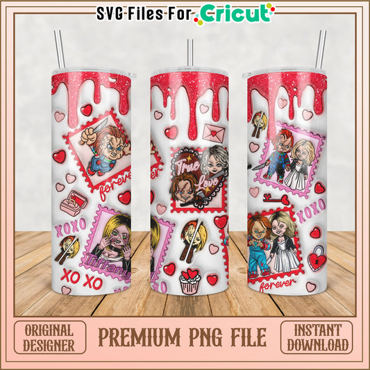 Chucky Valentines Tumbler PNG Design