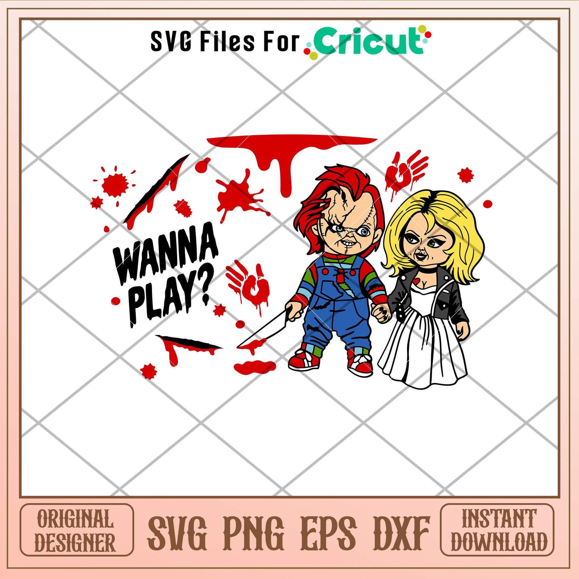 Chucky Wanna Play Full Wrap, Chucky Wanna Play Starbucks Full Wrap Svg
