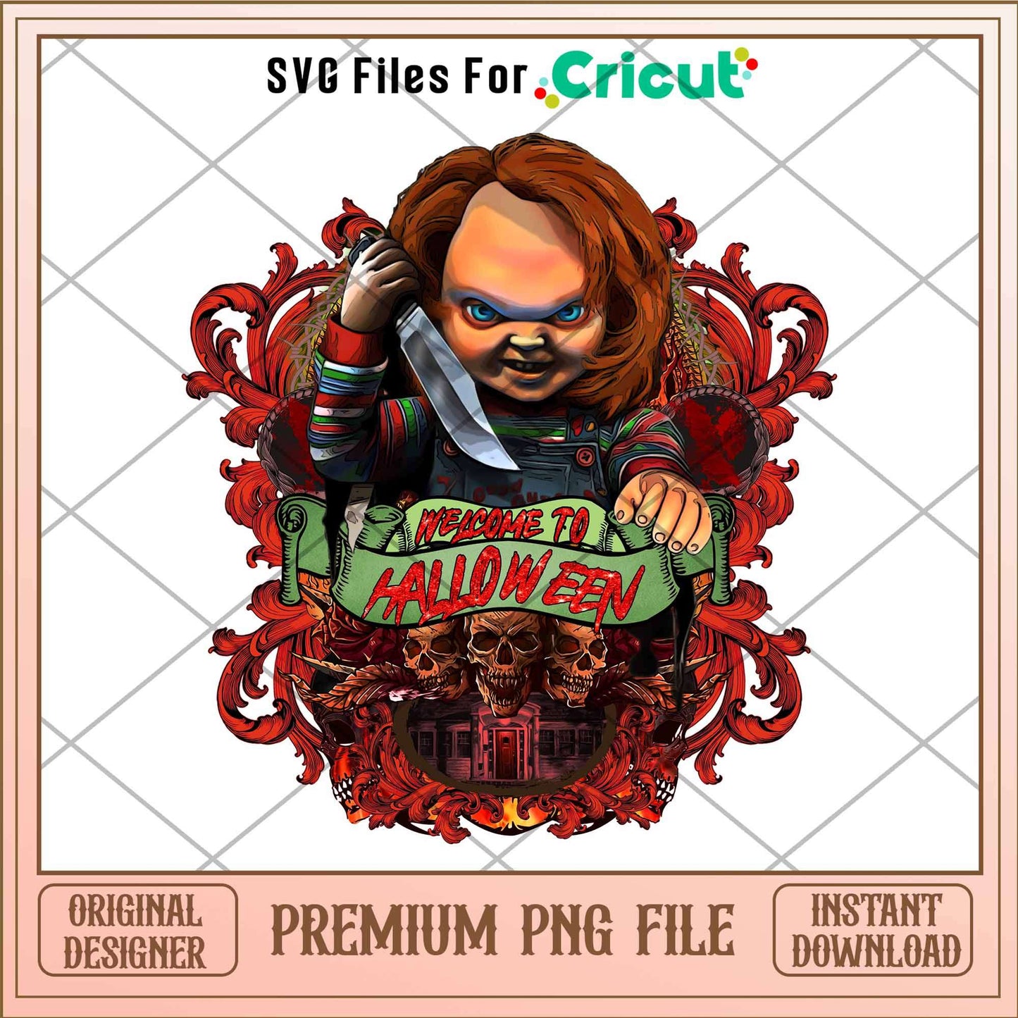 Chucky Welcome To Halloween png, Horror characters png, Digital Download (2)