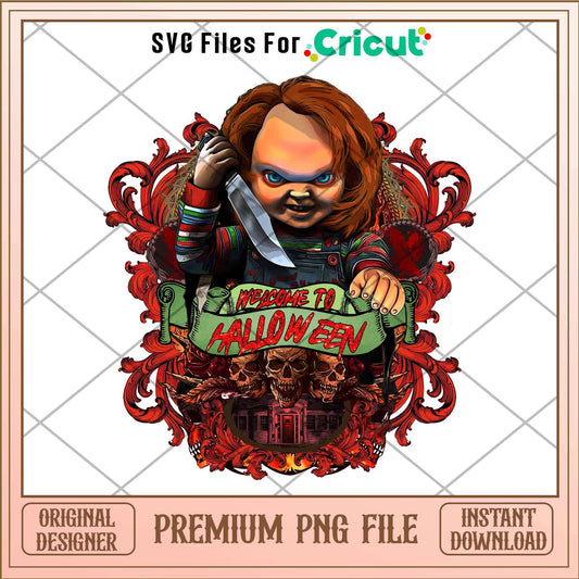 Chucky Welcome To Halloween png, Horror characters png, Digital Download (2)