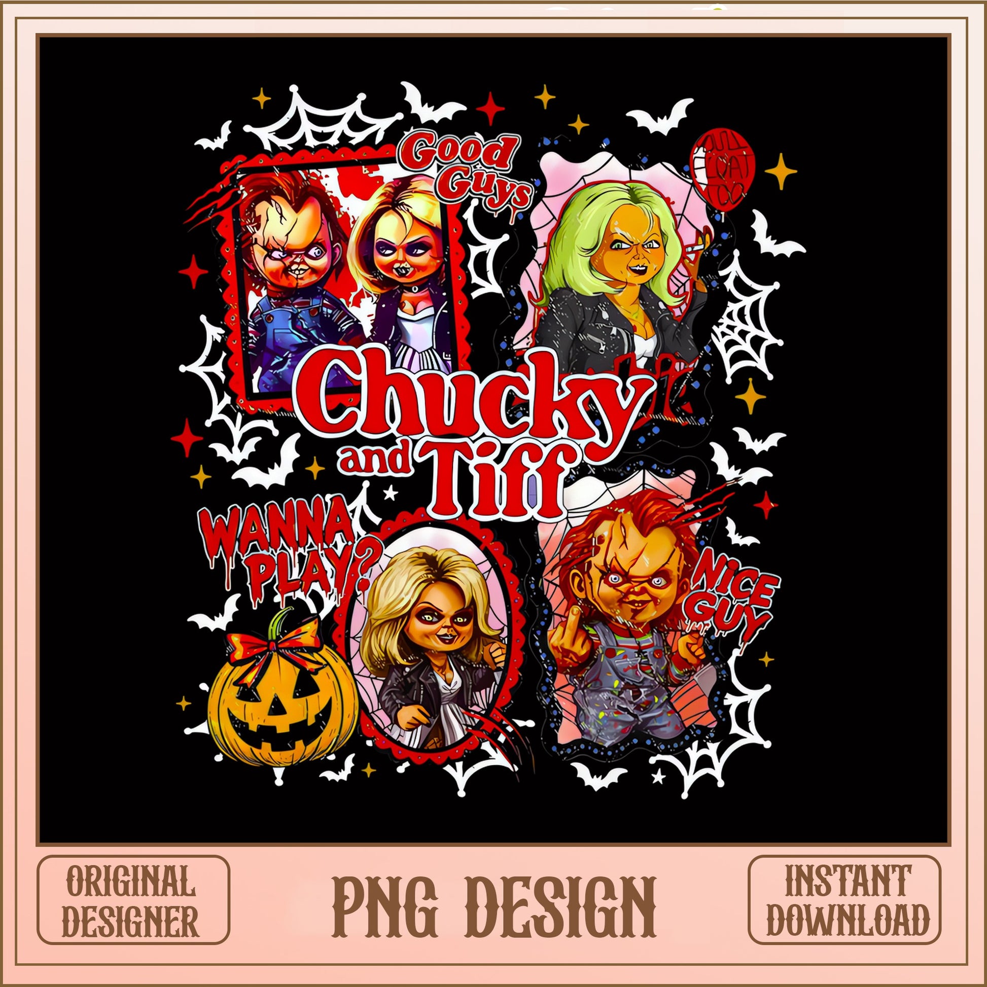 Chucky And Tiff PNG, Horror Halloween PNG, Wanna Play PNG