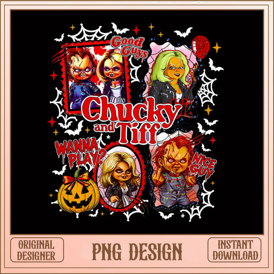 Chucky And Tiff PNG, Horror Halloween PNG, Wanna Play PNG