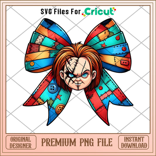 Chucky Horror character bow png, character png, halloween png