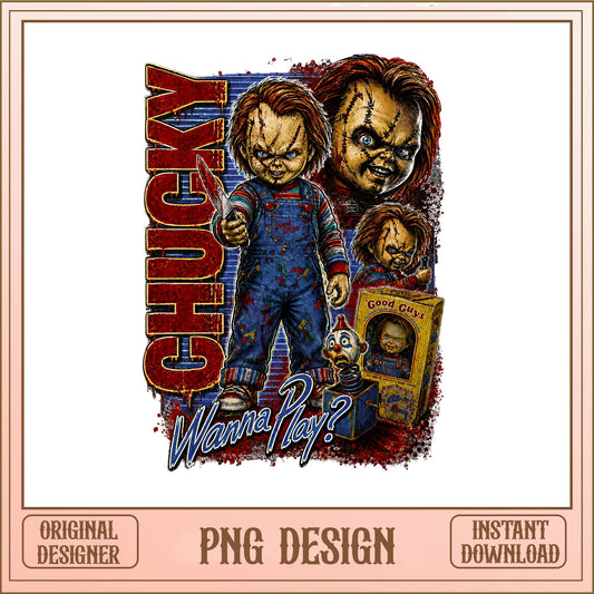 Chucky Wanna Play PNG, Horror Movie PNG, Halloween PNG