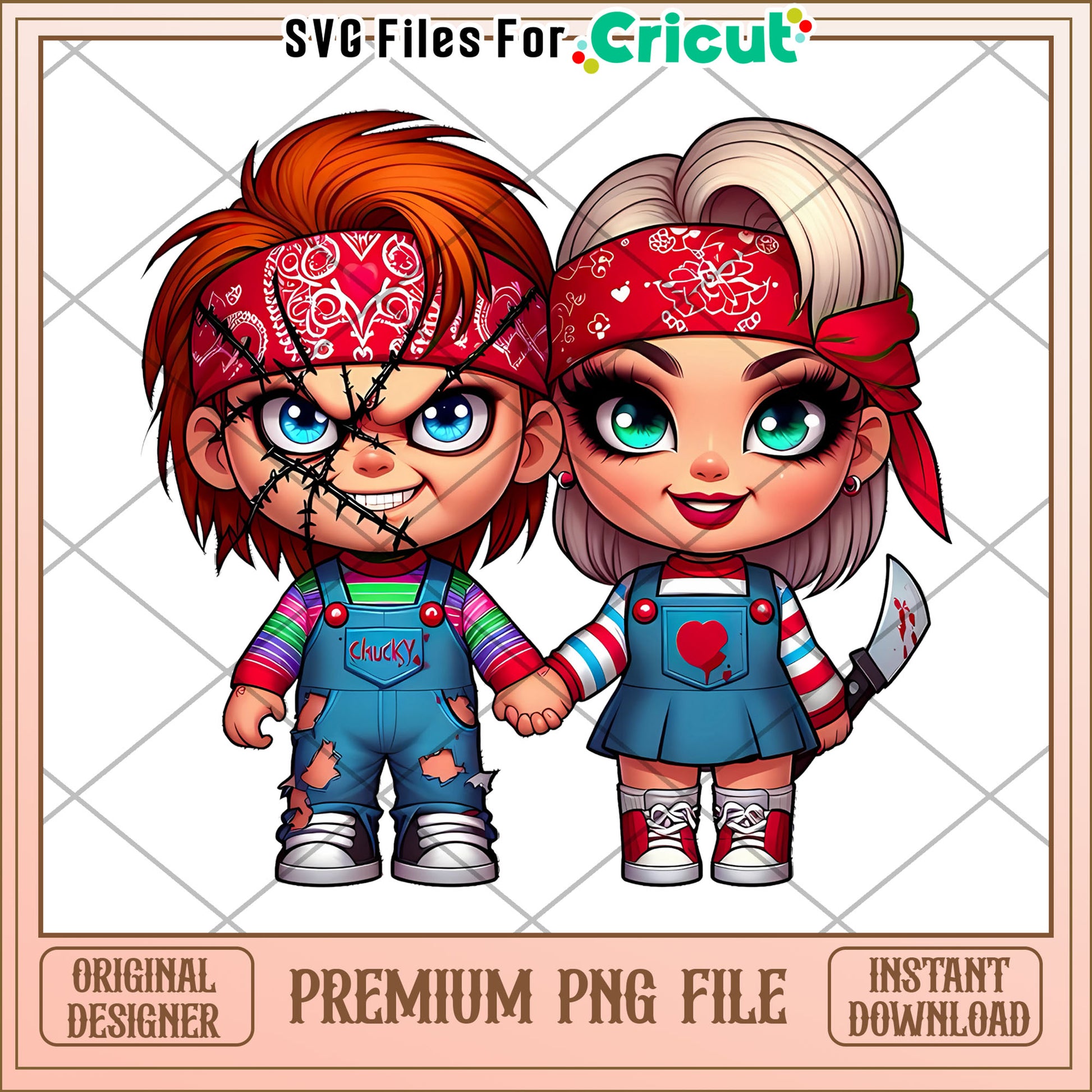 Chucky and wife png, halloween decorations​ png, halloween ends​ png