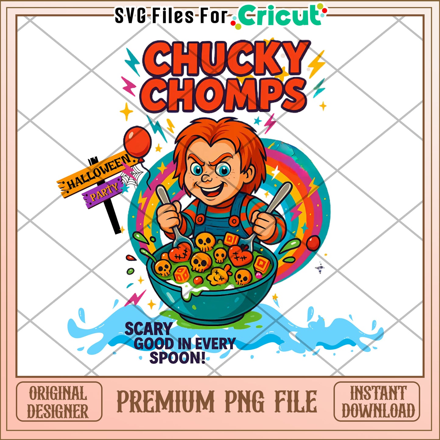 Chucky chomps png, trick or treat png, halloween wallpaper​ png