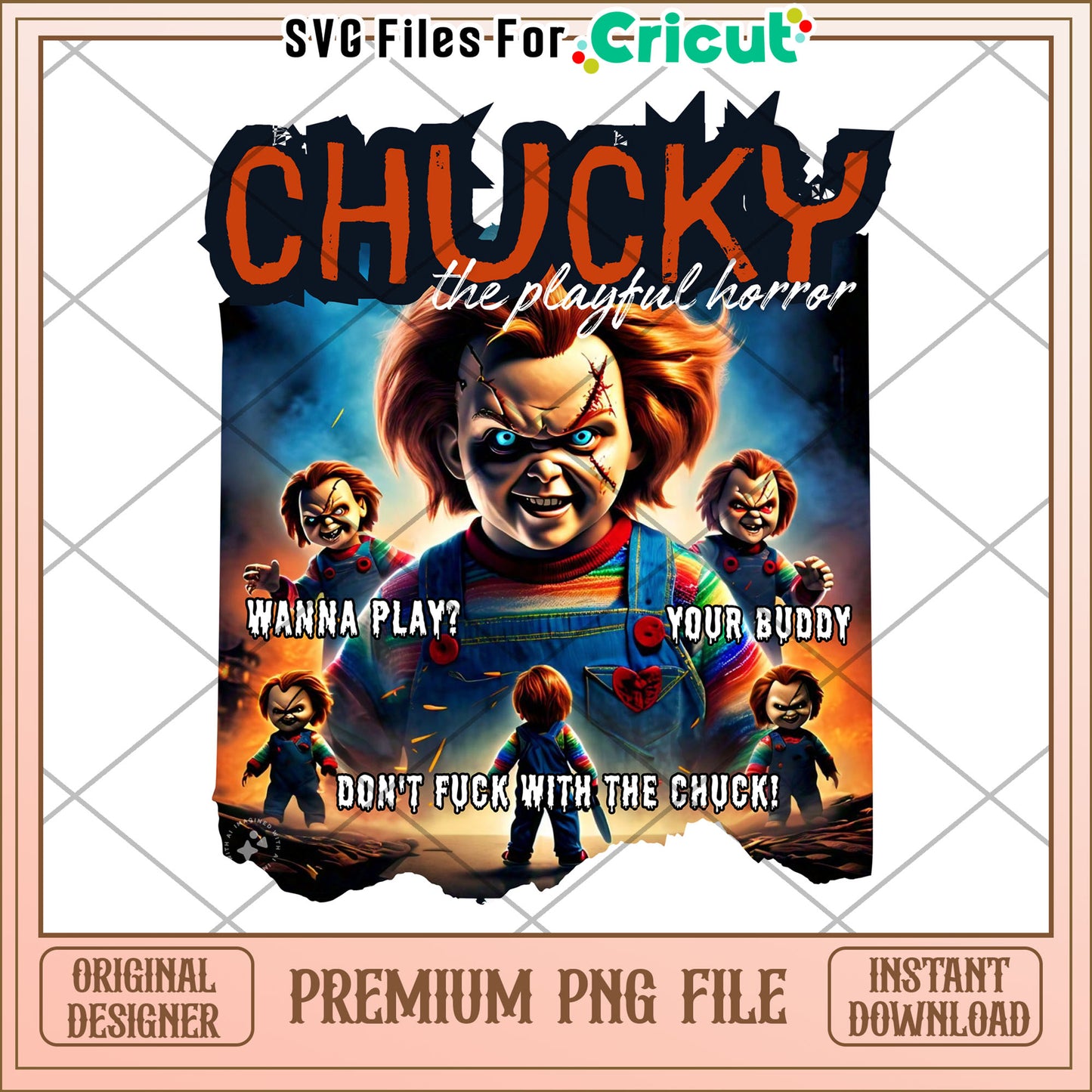 Chucky doll design png, halloween horror nights png, halloween png