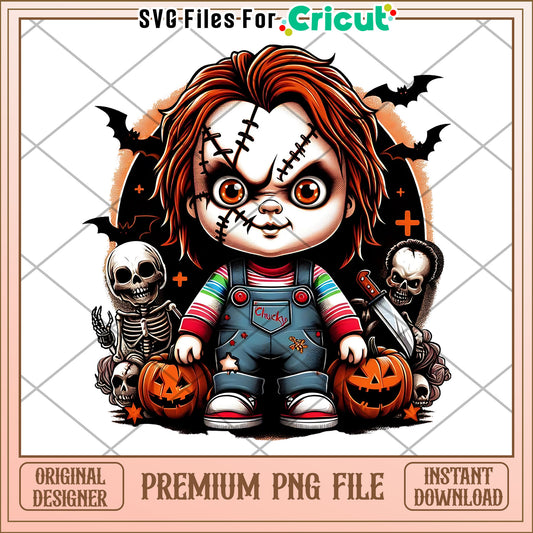 Chucky doll halloween png, halloween​ png, halloween cartoons​ png