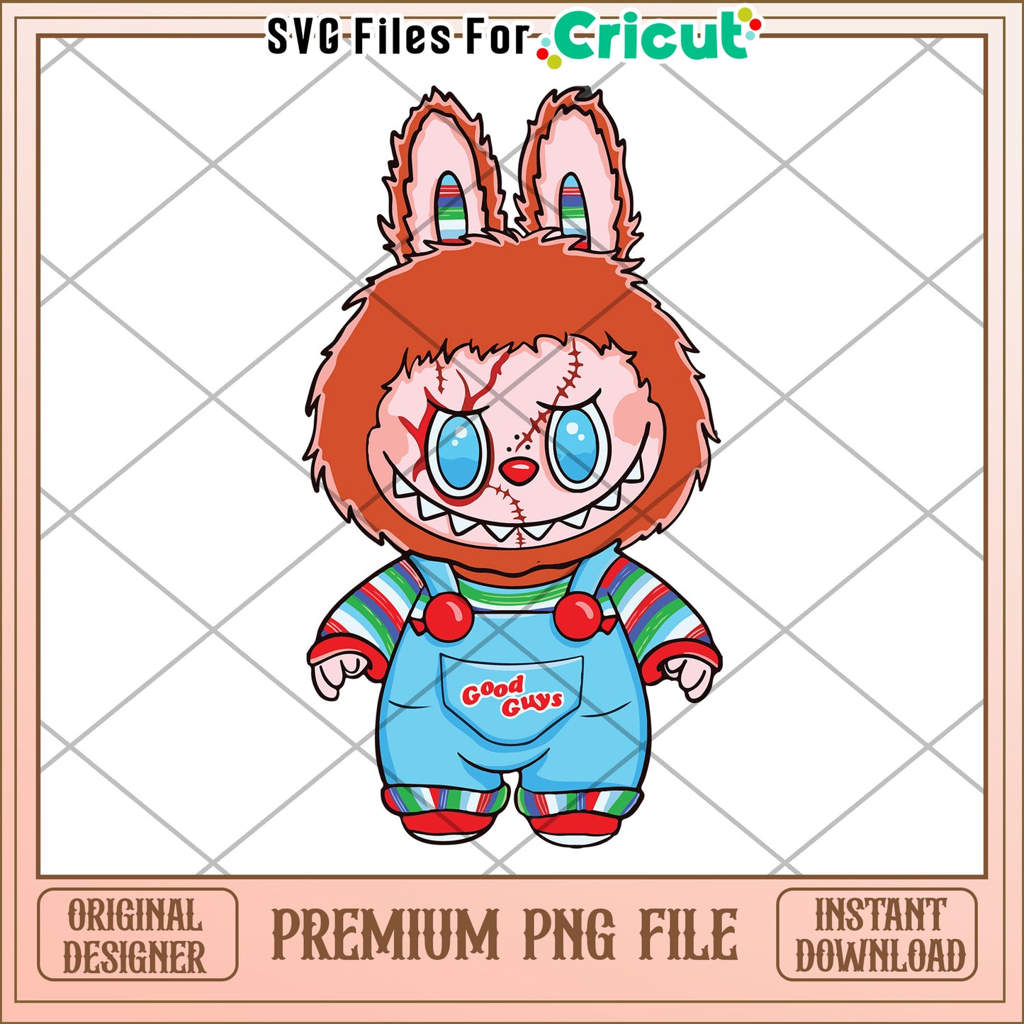Chucky labubu png, halloween costumes png, spooky halloween png