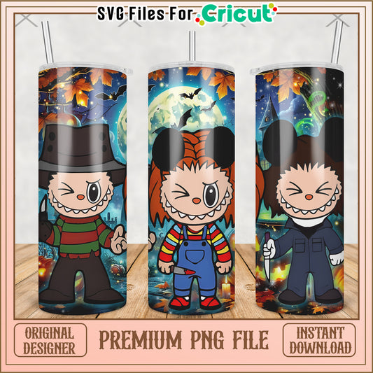 Chucky labubu tumbler png, labubu cartoon png, labubu halloween png