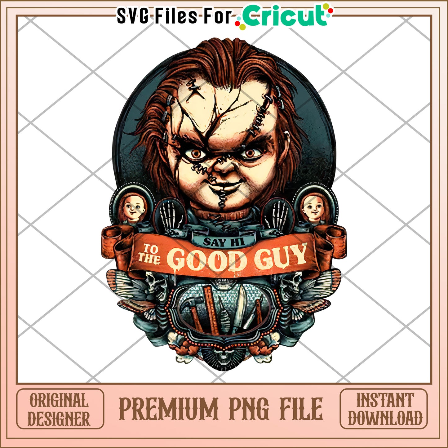 Chucky to the good guy png, halloween​ design​ png, halloween costume​ png