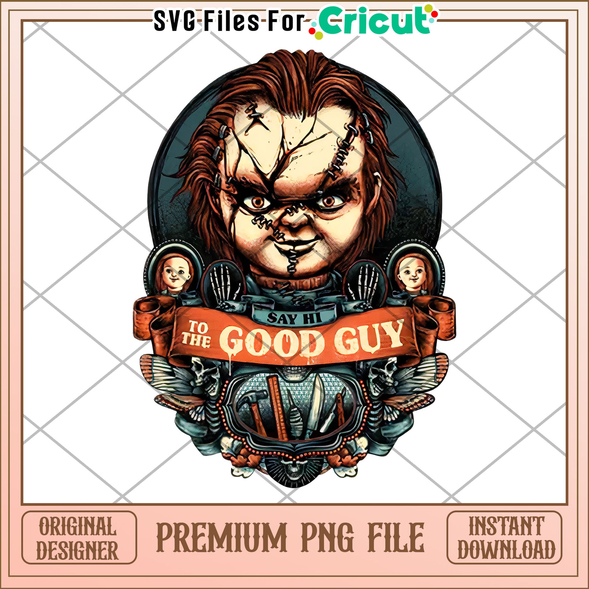 Chucky to the good guy png, halloween​ design​ png, halloween costume​ png
