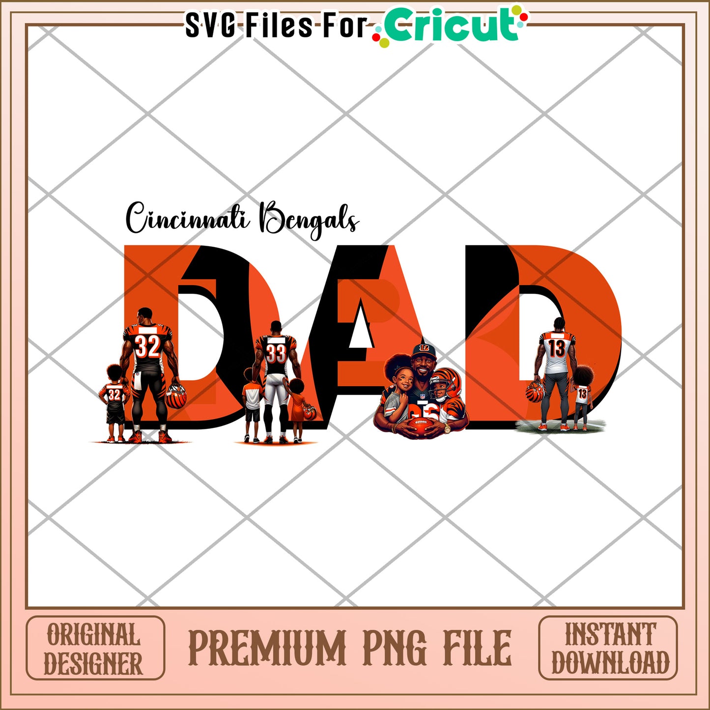 Cincinnati Bengals Dad Design, Perfect for Father’s Day Gifts