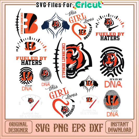 Cincinnati Bengals SVG Bundle Fueld by Haters
