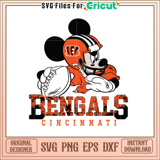 Cincinnati Bengals SVG Design with Mickey Mouse Theme