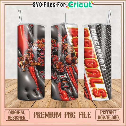 Cincinnati Bengals Tumbler Design PNG for Cricut Instant Download