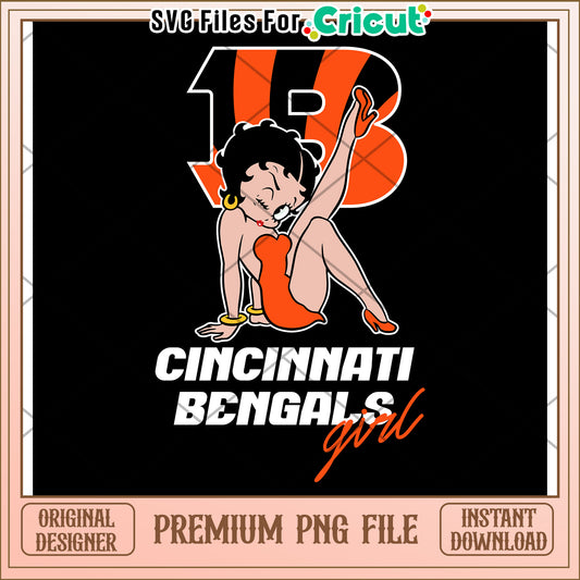 Cincinnati Bengals girl design, perfect for Cricut projects