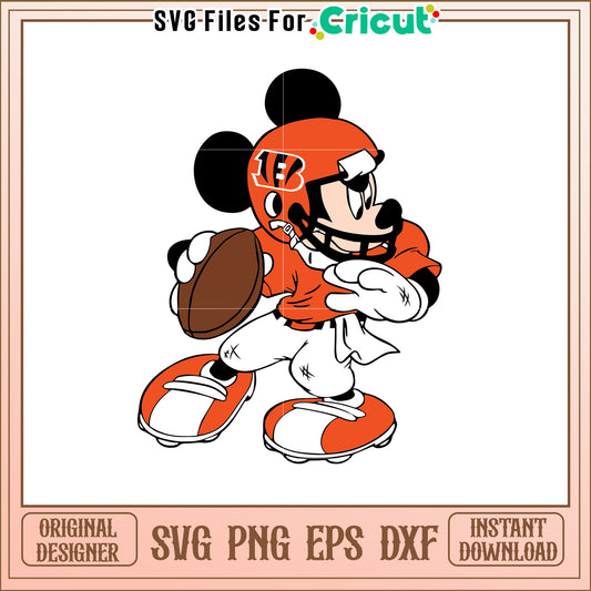 Cincinnati Football Player SVG Graphic Design File