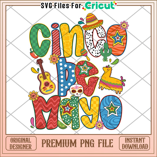 Cinco de Mayo PNG Colorful Festive Design