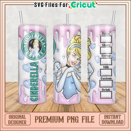 Cinderella Coffee Tumbler PNG Design