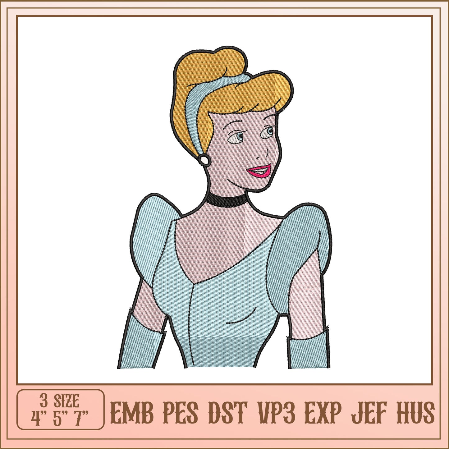 Cinderella Embroidery Design - EMB PES DST VP3