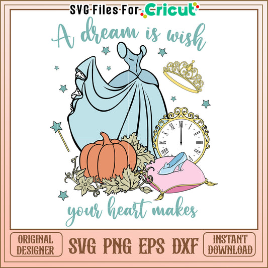 Cinderella SVG Design Dream Heart Makes