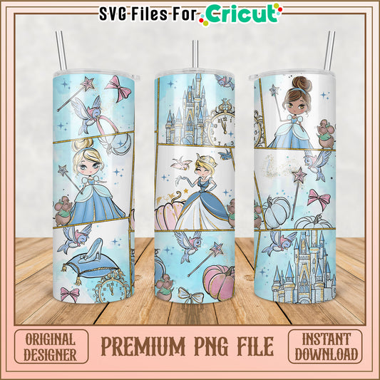 Cinderella Tumbler PNG Sublimation Design