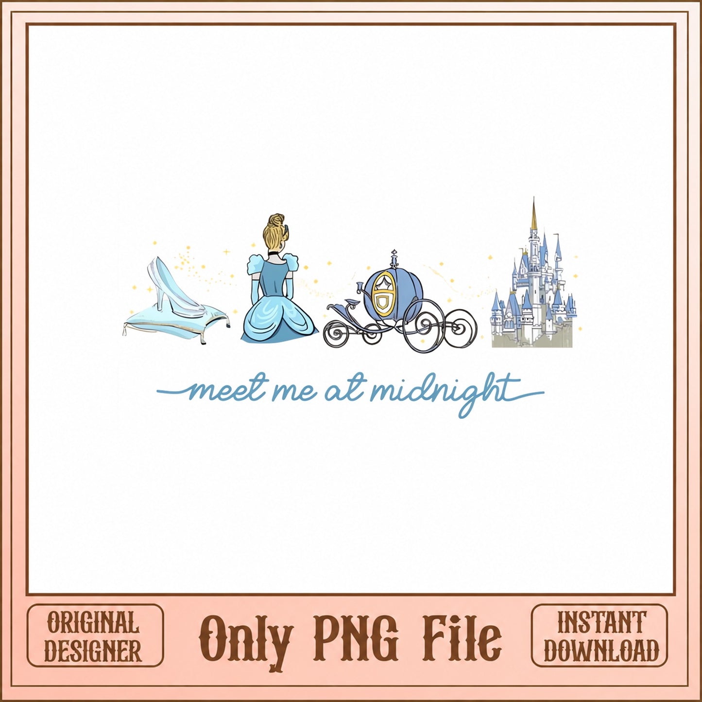 Cinderella Meet Me At Midnight PNG, Disney Princess, PNG File