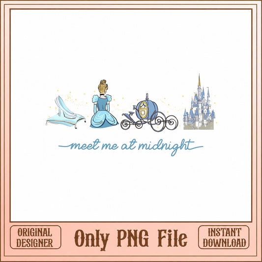 Cinderella Meet Me At Midnight PNG, Disney Princess, PNG File