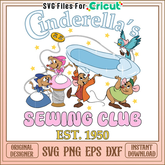 Cinderella's Sewing Club SVG Design