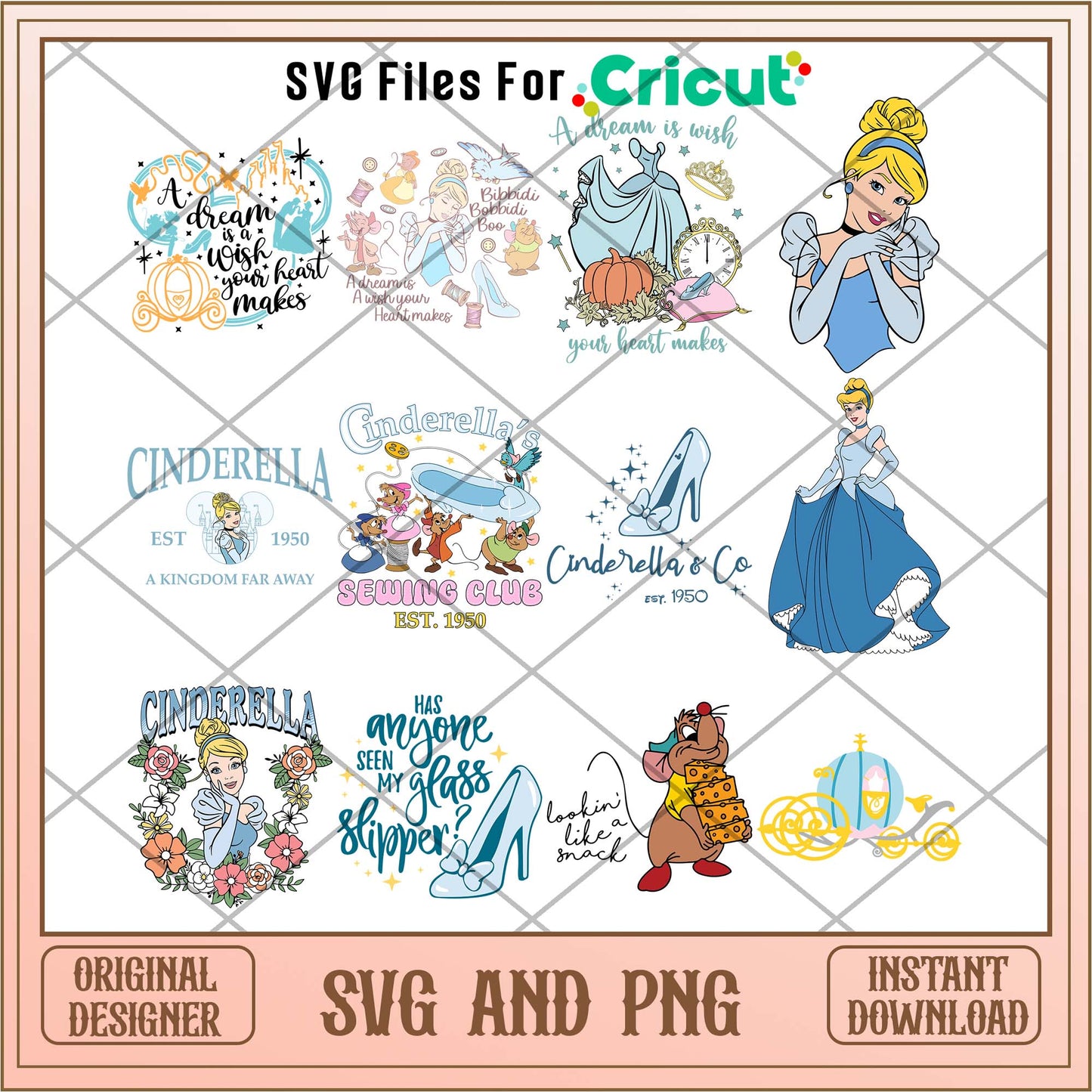 Cinderella Princess art svg bundle 