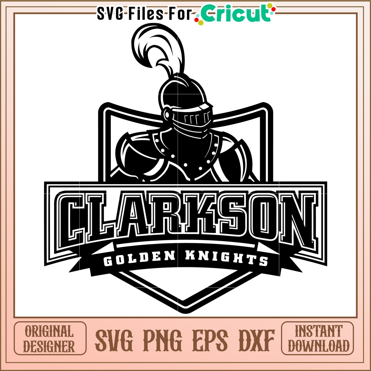 Clarkson Golden Knights SVG Design for Cricut Projects, Instant Download Available