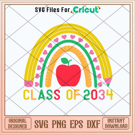 Class Of 2034 Grow With Me Kindergarten Svg-Svgfilesforcricut