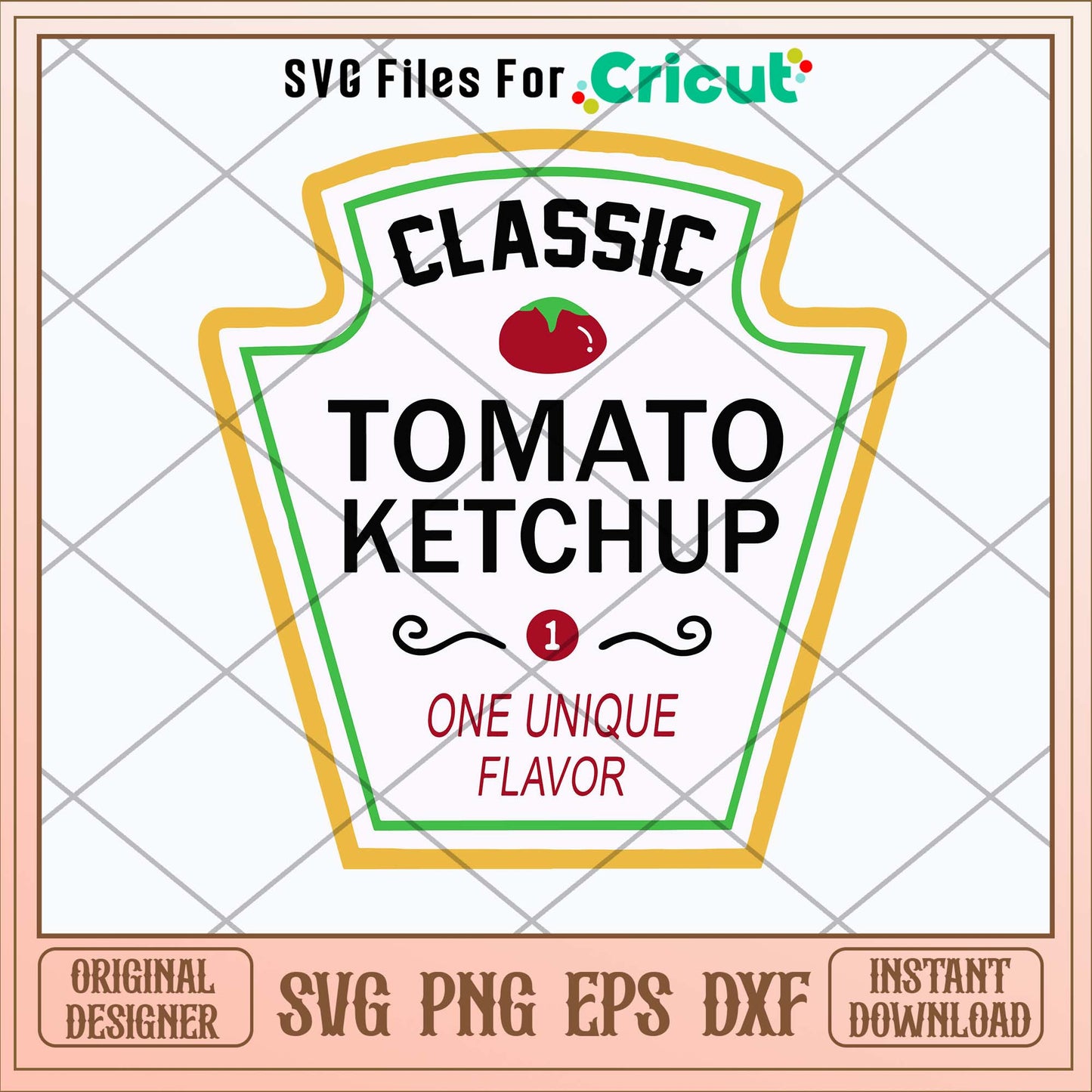 Classic Tomato Ketchup One Unique Flavor Svg-Svgfilesforcricut