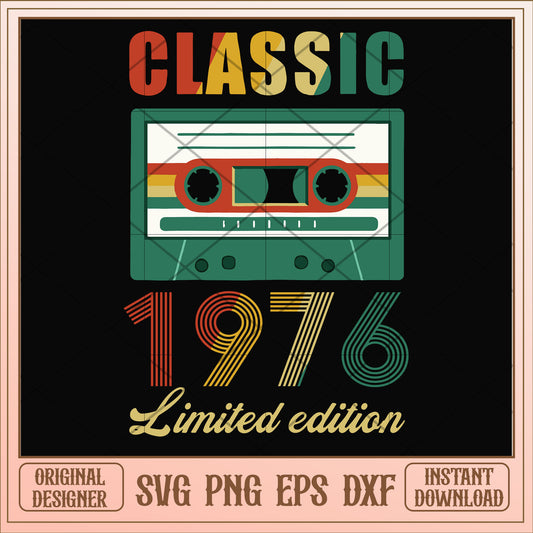 Classic 1976 limited edition svg, limited edition svg, birthday svg