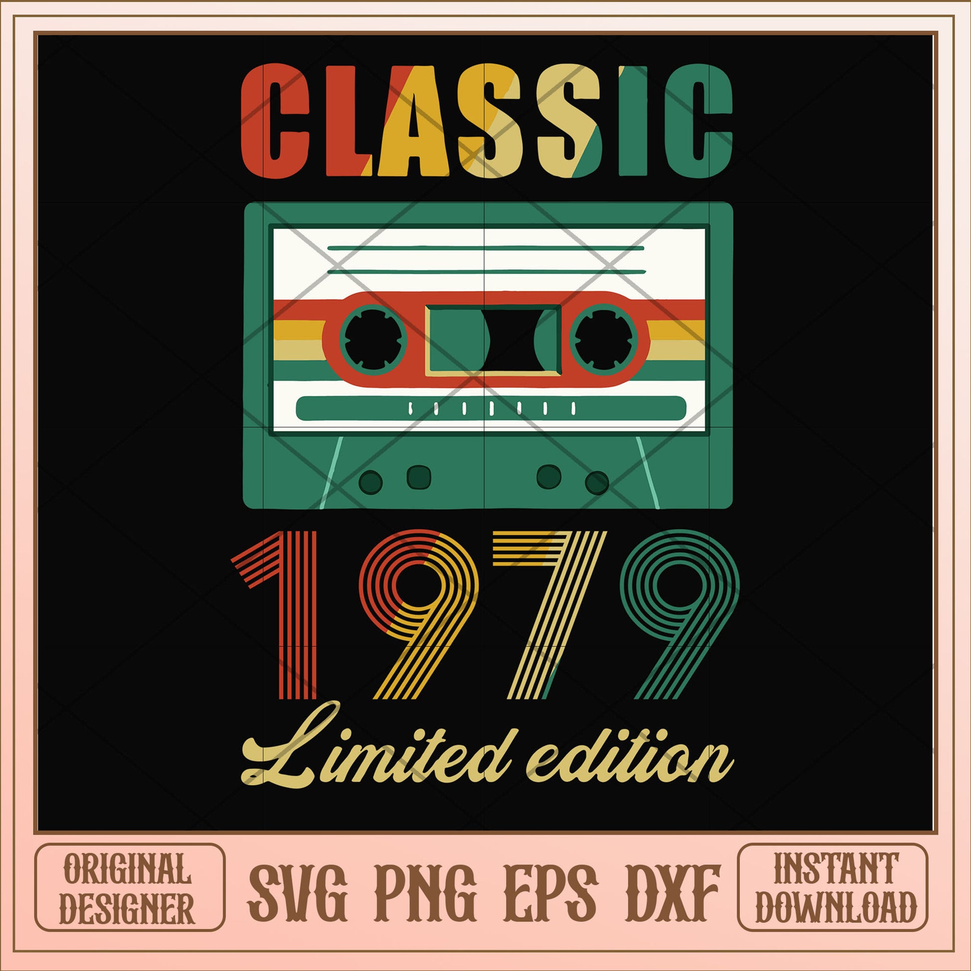 Classic 1979 limited edition svg, limited edition svg, birthday svg