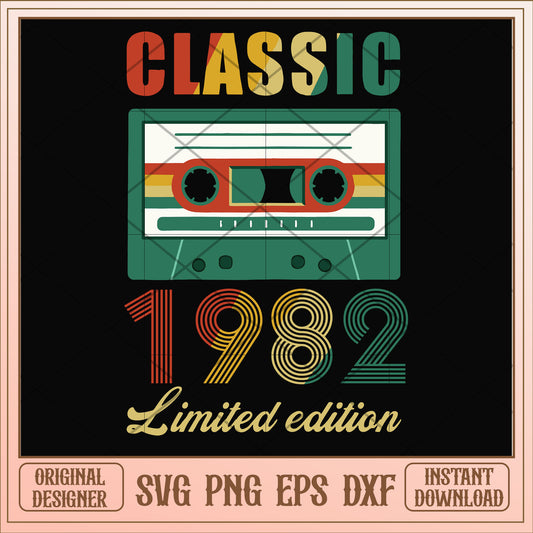 Classic 1982 limited edition svg, limited edition svg, birthday svg