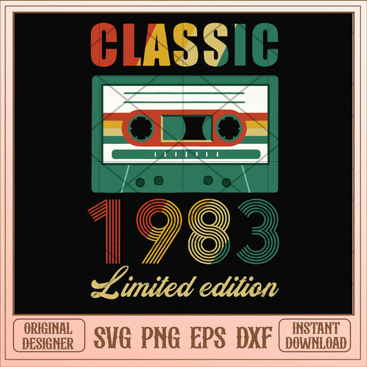 Classic 1983 limited edition svg, limited edition svg, birthday svg