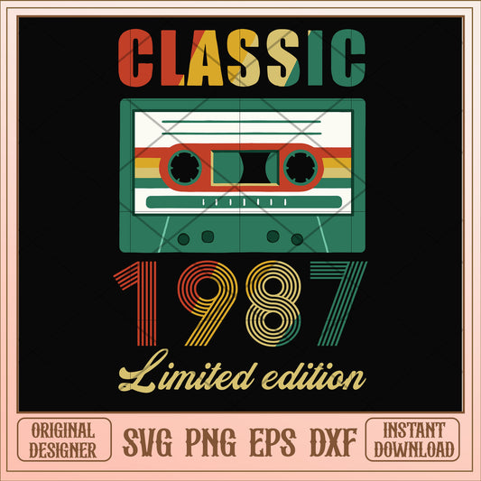 Classic 1987 limited edition svg, limited edition svg, birthday svg