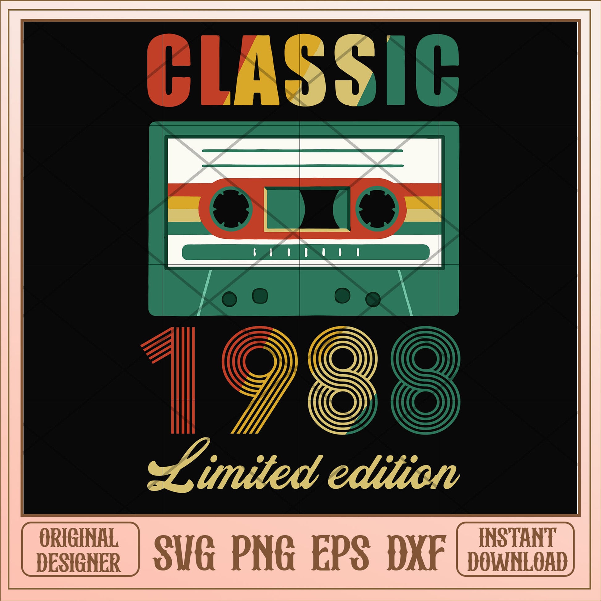 Classic 1988 limited edition svg, limited edition svg, birthday svg